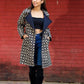 Ziya Cotton Quilted Reversable Long Jacket.