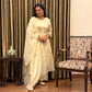 Vanilla White Appliqué Mul Chanderi Kurta Set