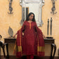 Shanti Red Jamdani Linen Dupatta Suit Set | KanthaIndia