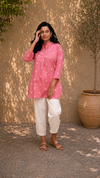 Cotton Handwoven Pink Heart Short Top