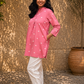 Cotton Handwoven Pink Heart Short Top