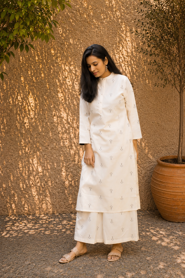 Handloom Cotton Co-ord Set | Handwoven Kurta Pant | Kantha India