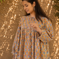 Beige Hand Block Printed Cotton Short Top