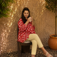 Red Hand Block Printed Cotton Top | Women's Ethnic Wear