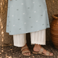 Sky Blue Handloom Cotton Kurta Pant Set | Woven Co-ord | Kantha India