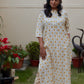 Cotton Handblock printed Yellow Floral Kurti