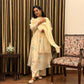 Vanilla White Appliqué Mul Chanderi Kurta Set