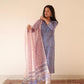 Blue butti Hand Embroidered Set