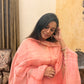Aarambh Pink Jamdani Linen Silk Dupatta Suit Set | KanthaIndia