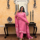 Rose Jamdani Linen Suit Set