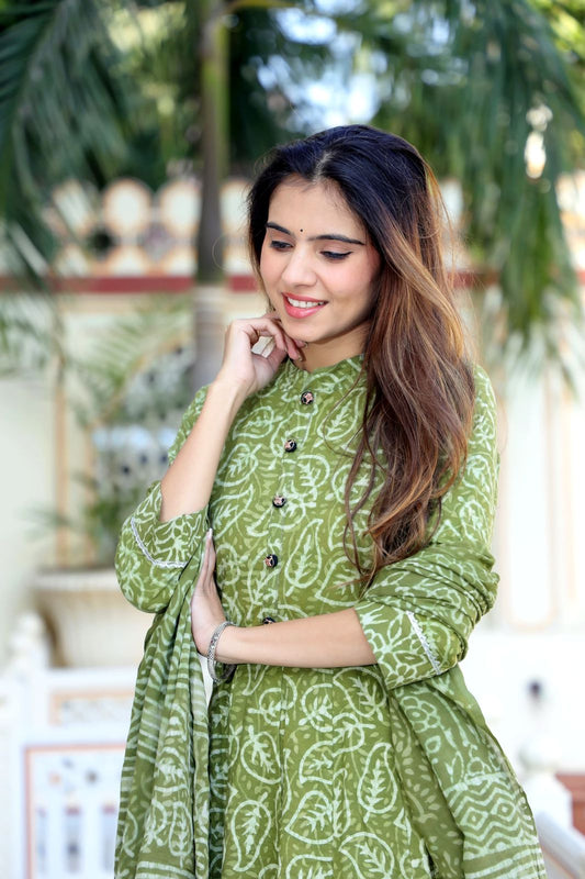 Shazia Anarkali Cotton Suit Set