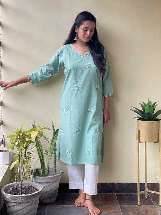 Dhyana Embroidered Kurti with side pocket