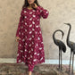 Aruna Pichwai Cotton Kurti Pant Set | Berry | Kantha India