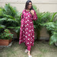 Aruna Pichwai Cotton Kurti Pant Set | Berry | Kantha India
