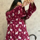 Aruna Pichwai Cotton Kurti Pant Set | Berry | Kantha India