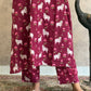 Aruna Pichwai Cotton Kurti Pant Set | Berry | Kantha India