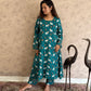 Nilambari Pichwai Cotton Kurti Pant Set | Teal | Kantha India