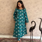 Nilambari Pichwai Cotton Kurti Pant Set | Teal | Kantha India