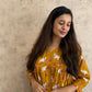 Peetambari Pichwai Cotton Kurti Pant Set | Mustard | Kantha India
