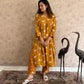 Peetambari Pichwai Cotton Kurti Pant Set | Mustard | Kantha India