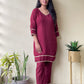 Maroon Organza Co-ord Set