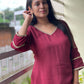Maroon Organza Co-ord Set