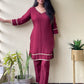 Maroon Organza Co-ord Set