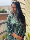 Satin Polka Dot Printed Kurta