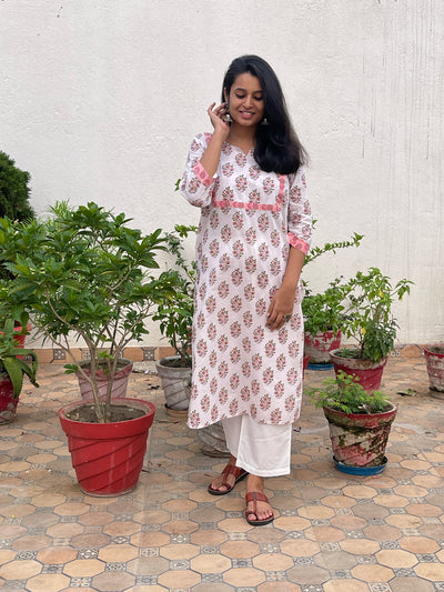 Hand Block Printed Pure Cotton Kurta for Women | Jaipur Craft
