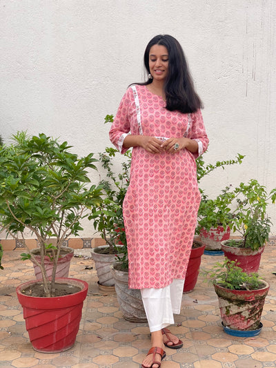 Hand Block Printed Pure Cotton Kurta | Plus Size XXL & 3XL | Jaipur Craft
