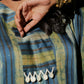 Ajrakh Modal Free-size Blue-Yellow V-Neck Kaftan