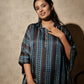 Ajrakh Modal Free-size Collar Neck Blue Kaftan Dress