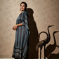 Ajrakh Modal Free-size Collar Neck Blue Kaftan Dress