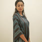 Ajrakh Modal Free-size Collar Neck Blue Kaftan Dress