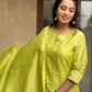 Aadya Banarasi Chanderi Silk Suit Set | Hand Woven | Kantha India