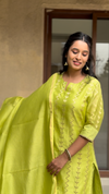 Aadya Banarasi Chanderi Silk Suit Set | Hand Woven | Kantha India