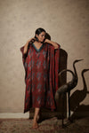 Ajrakh Modal Free-size Kaftan Red Dress