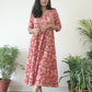 Cotton Hand Block Printed Bagh Dress - Red