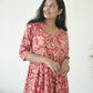 Cotton Hand Block Printed Bagh Dress - Red