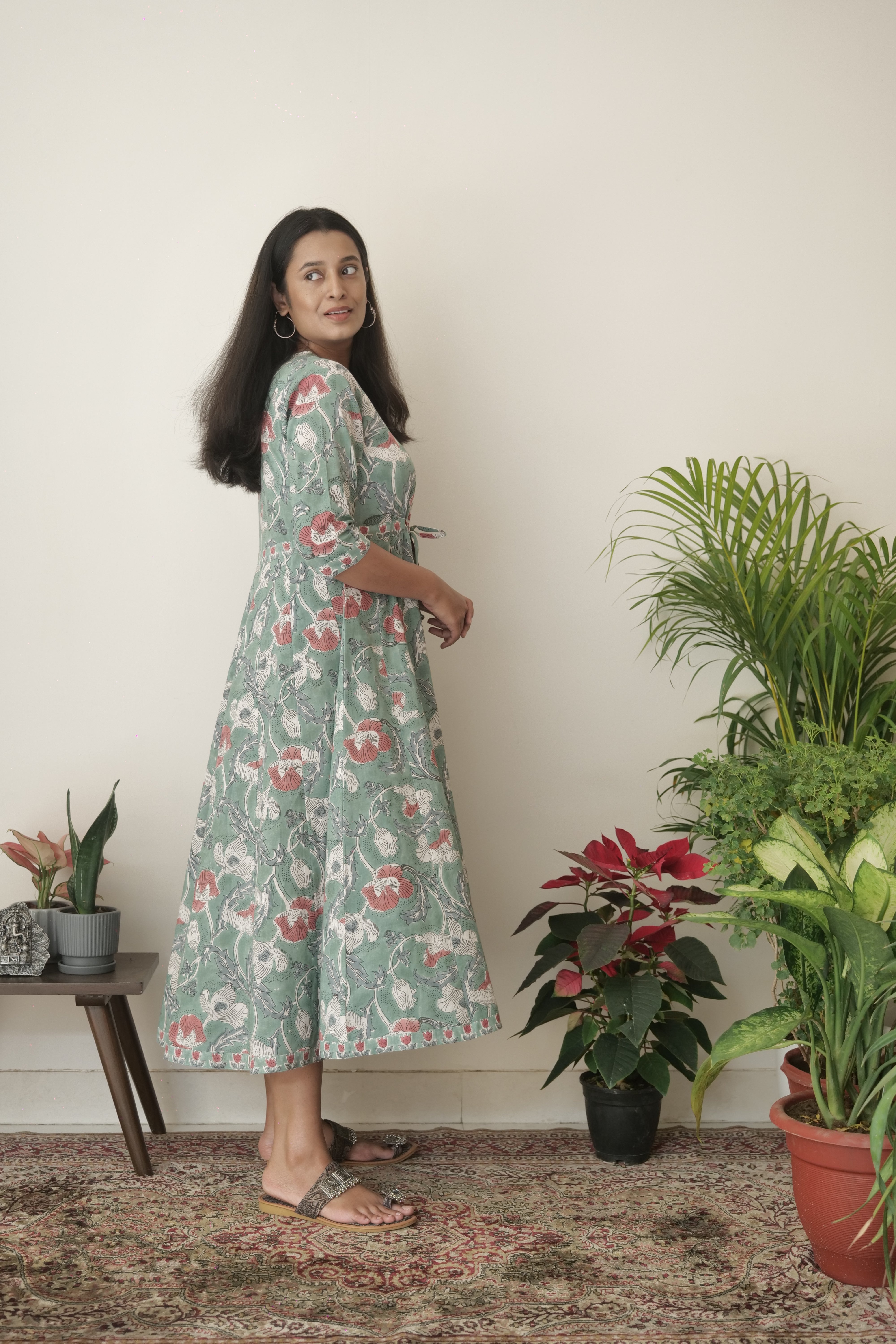 Green Bagh Hand Block Printed Cotton Dress – Kantha India