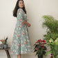 Cotton Hand Block Printed Bagh Dress - Green