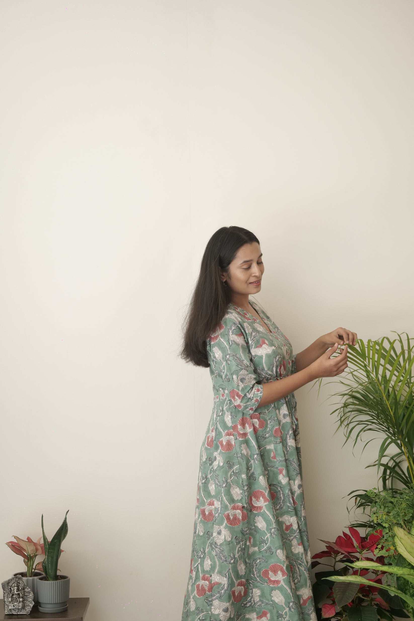 Green Bagh Hand Block Printed Cotton Dress – Kantha India