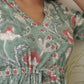 Cotton Hand Block Printed Bagh Dress - Green