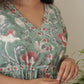 Cotton Hand Block Printed Bagh Dress - Green