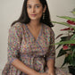 Cotton HandBlock Printed Bagh Dress - Beige