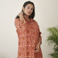 Cotton Vanaspati Brick Orange Kurta Set