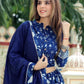 Blue handblock printed cotton lehenga