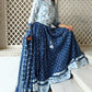 Blue & white handblock printed cotton lehenga