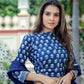 Blue & white handblock printed cotton lehenga