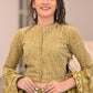 Olive green  handblock printed cotton lehenga